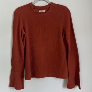 Madewell Rust Peplum Sleeve Top!